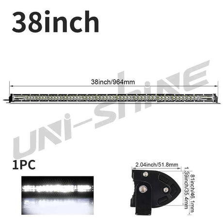 Barra LED UNISHINE 12D Slim 20-52” – Luz Off-Road 12V/24V para SUV y 4x4 con Haz Combinado Flood/Spot
