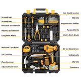 Kit de Herramientas DEKO 8V Inalámbrico – Taladro 3/8” 10 mm Sin Llave con Accesorios para Hogar