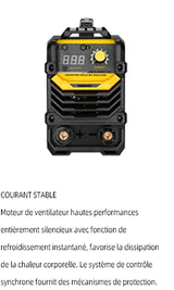 Soldadora DEKO MMA 220V ARC 200A – Máquina de Soldadura con Soporte de Electrodo y Accesorios