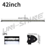 Barra LED UNISHINE 12D Slim 20-52” – Luz Off-Road 12V/24V para SUV y 4x4 con Haz Combinado Flood/Spot
