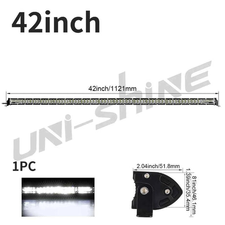 Barra LED UNISHINE 12D Slim 20-52” – Luz Off-Road 12V/24V para SUV y 4x4 con Haz Combinado Flood/Spot