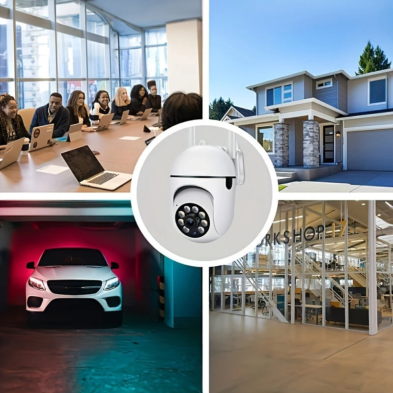 Cámara de seguridad WiFi inalámbrica 1080P HD Ease Life 2 unidades con visión nocturna en color, audio bidireccional y rotación 360° Pan/Tilt/Zoom para interior y exterior