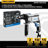 Taladro de Impacto DEKO DKID13XL65G 220V – Profesional 2 en 1 Taladro y Destornillador Eléctrico Serie DKID