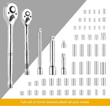 DEKO DKMT192 Juego de Herramientas Mecánicas 192 Piezas – Kit Completo de Llaves de Tubo con Estuche para Reparación de Automóviles y Bricolaje