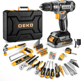 Maletín de Herramientas DEKO 186 Piezas con Taladro 20V – Kit Completo Profesional para Bricolaje