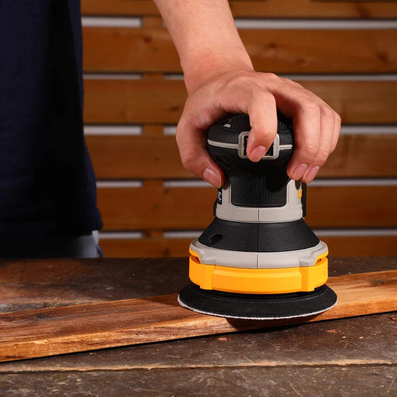 Lijadora Orbital DEKO 300W 14.000 RPM – 125 mm con 16 Lijas y Colector de Polvo para Madera y Metal