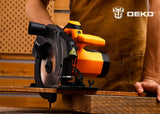 Sierra Circular DEKO 185 mm 1200W – Cortadora Eléctrica con Mango Auxiliar Serie DKCS