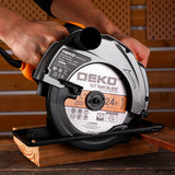 Sierra circular eléctrica serie DEKO DKCS, cortadora multifuncional de 185mm, herramienta eléctrica doméstica de 1500W con mango auxiliar