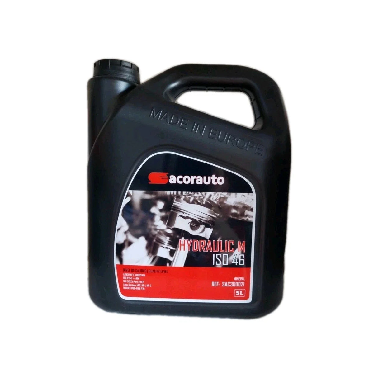 Aceite Hidráulico Sacorauto ISO 46 5L – Lubricante para Sistemas Hidráulicos y Maquinaria