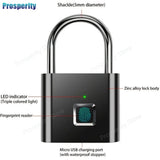 Candado Inteligente con Huella Dactilar USB – Impermeable IPX, Desbloqueo Rápido 0.3s, Candado Portátil Antirrobo de Zinc