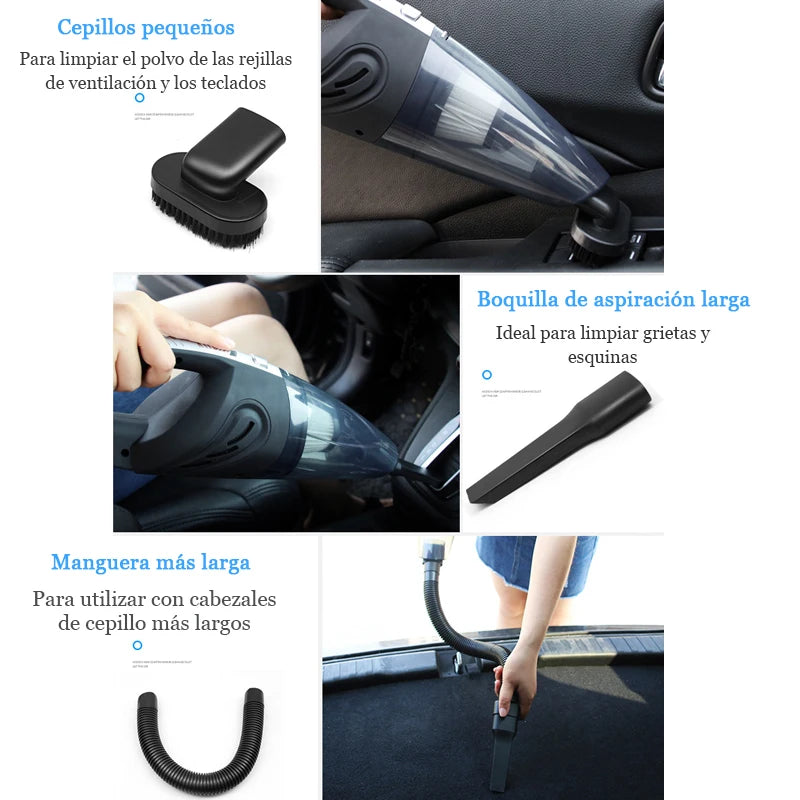 Aspiradora de mano inalámbrica, potente succión ciclónica, limpieza Interior de coche, portátil, recargable para pelo de mascotas en casa