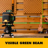 Nivel Láser DEKO 4D 16 Líneas Autonivelante 360° – Láser Verde con Trípode para Construcción y Reformas