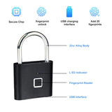 Candado Inteligente con Huella Dactilar USB – Impermeable IPX, Desbloqueo Rápido 0.3s, Candado Portátil Antirrobo de Zinc