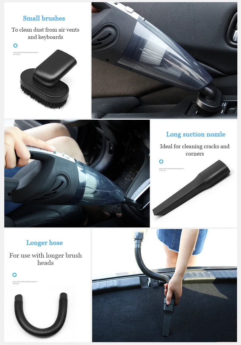 Aspiradora de mano inalámbrica, potente succión ciclónica, limpieza Interior de coche, portátil, recargable para pelo de mascotas en casa