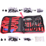Estuche de herramientas de reparación para el automóvil, kit que incluye remache, clip, herramienta de extracción de embellecedor de panel de puerta, desmontaje de interior automático y palanca de coche