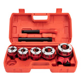 Kit de Roscado de Tuberías Manual – Roscadora con Trinquete y 5/6 Cabezales BSPT con Estuche