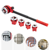 Kit de Roscado de Tuberías Manual – Roscadora con Trinquete y 5/6 Cabezales BSPT con Estuche