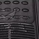 Alfombrillas de Goma Universales para Coche 4 Piezas – Negro Recortables, Antideslizantes y Resistentes al Agua (2 Delanteras + 2 Traseras)