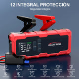 Arrancador de Coche 8000/9000A con Compresor 150 PSI – Booster Batería Portátil para Gasolina y Diésel