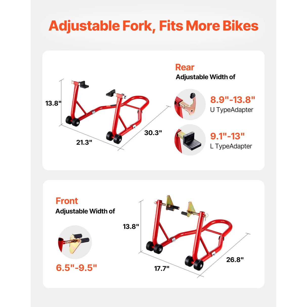 Soporte Elevador para Motocicleta SucceBuy 850 lb – Caballete Delantero y Trasero con Horquilla Doble y Soporte Basculante