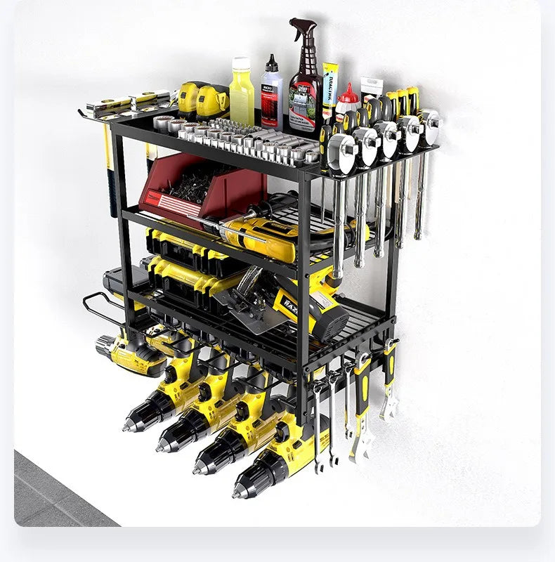 Estante Organizador para Herramientas Eléctricas – Soporte Metálico de Pared para Taller y Garaje