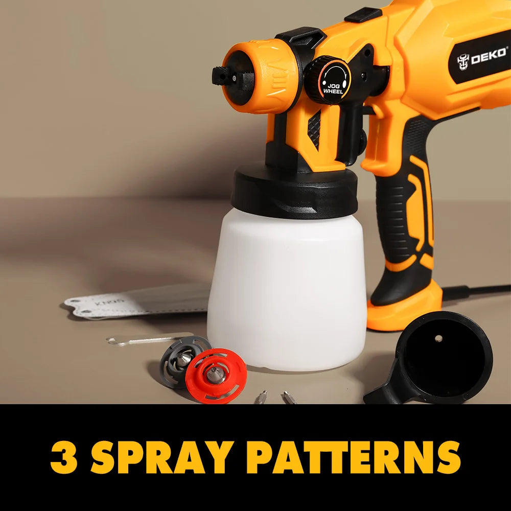 Pistola Pulverizadora DEKO 20V/220V – Pintura Eléctrica de Alta Potencia con 3 Boquillas para Principiantes