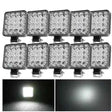 Faro LED 48W Universal 12V-48V para Coche, SUV y 4x4 – Luz Antiniebla Off-Road Cuadrada con Modo Flash y Alta Potencia