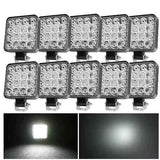 Faro LED 48W Universal 12V-48V para Coche, SUV y 4x4 – Luz Antiniebla Off-Road Cuadrada con Modo Flash y Alta Potencia