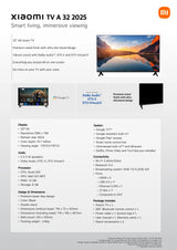 Smart TV Xiaomi TV A 32 pulgadas HD con Dolby Audio, DTS-X y DTS Virtual:X, diseño metálico compacto y sonido envolvente
