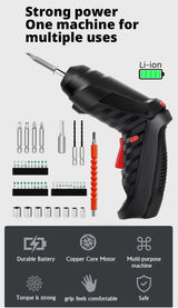 Juego de Destornillador Eléctrico Multifunción 47 Piezas – Inalámbrico con Batería de Litio