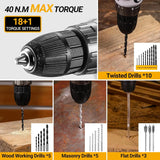 Maletín de Herramientas DEKO 186 Piezas con Taladro 20V – Kit Completo Profesional para Bricolaje