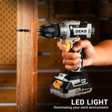 Taladro Inalámbrico DEKO 20V – 2 Velocidades, 18+1 Posiciones y Kit de 29 Piezas con Batería