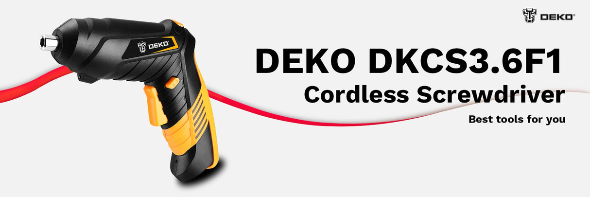 Destornillador Eléctrico Inalámbrico DEKO DKCS3.6O1 – Batería Recargable con Mango Giratorio y Luz LED