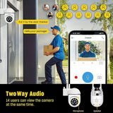 Cámara de seguridad WiFi inalámbrica 1080P HD Ease Life 2 unidades con visión nocturna en color, audio bidireccional y rotación 360° Pan/Tilt/Zoom para interior y exterior