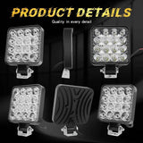 Faro LED 48W Universal 12V-48V para Coche, SUV y 4x4 – Luz Antiniebla Off-Road Cuadrada con Modo Flash y Alta Potencia