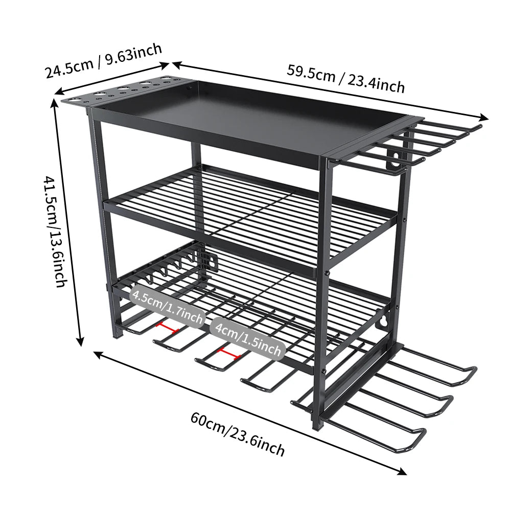 Estante Organizador para Herramientas Eléctricas – Soporte Metálico de Pared para Taller y Garaje