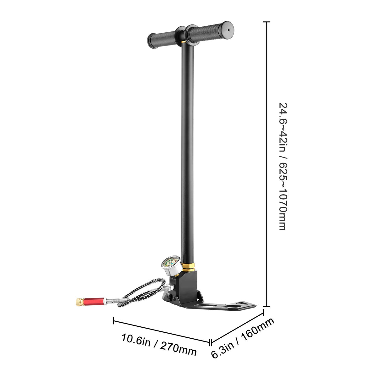 Bomba PCP de 3 Etapas SucceBuy + Manómetro 4500PSI para Neumáticos, Kayak, Balones, Pistola de Aire, Bomba Manual de Alta Presión