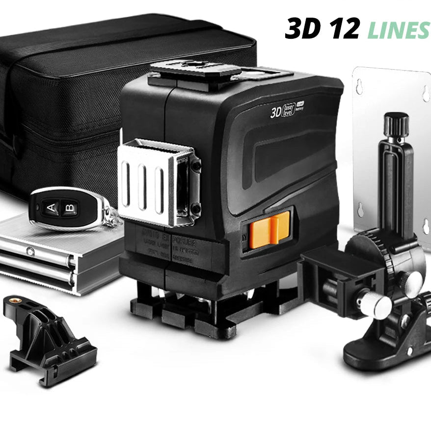 Nivel Láser DEKO 3D 12 Líneas Verde LL12-GTD – Autonivelante con Control Remoto Alta Precisión