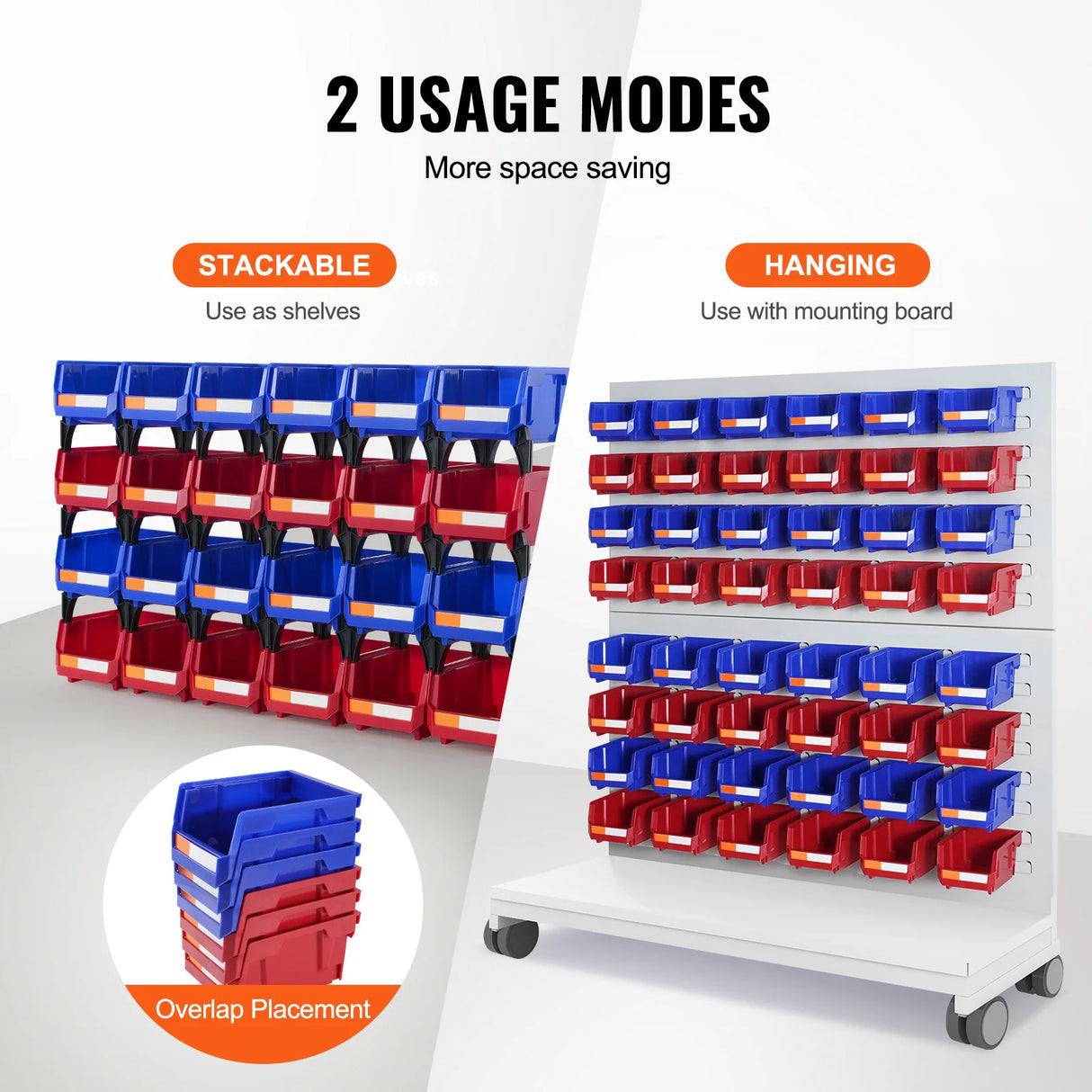 Contenedor de almacenamiento SucceBuy, contenedor organizador apilable de 24 Uds., estante escalonado independiente de 5x4x3 pulgadas para contenedor de apilamiento colgante de garaje