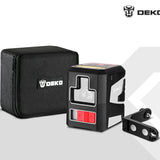 Nivel Láser DEKO DKLL02PR – 2 Líneas Cruzadas Auto-Nivelante con Soporte Magnético y Luz Verde/Roja 650nm