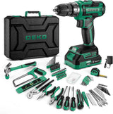 Maletín de Herramientas DEKO 186 Piezas con Taladro 20V – Kit Completo Profesional para Bricolaje