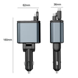 Cargador de Coche 5 en 1 con Bluetooth FM – Carga Rápida USB, Cable Retráctil, MP3 y Soporte U Disk