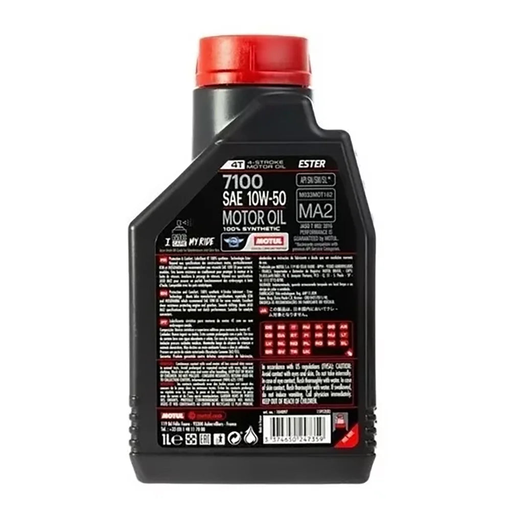 Motul 7100 4T 10W40 1L – Aceite para Moto de Alto Rendimiento | Lubricante Motor 4T