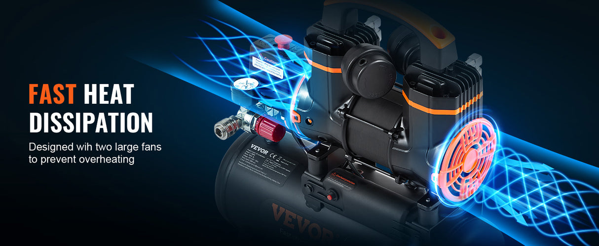 Compresor de aire portátil SucceBuy 900W 1450W 1800W silencioso sin aceite, bomba de inflado para neumáticos coche moto y herramientas