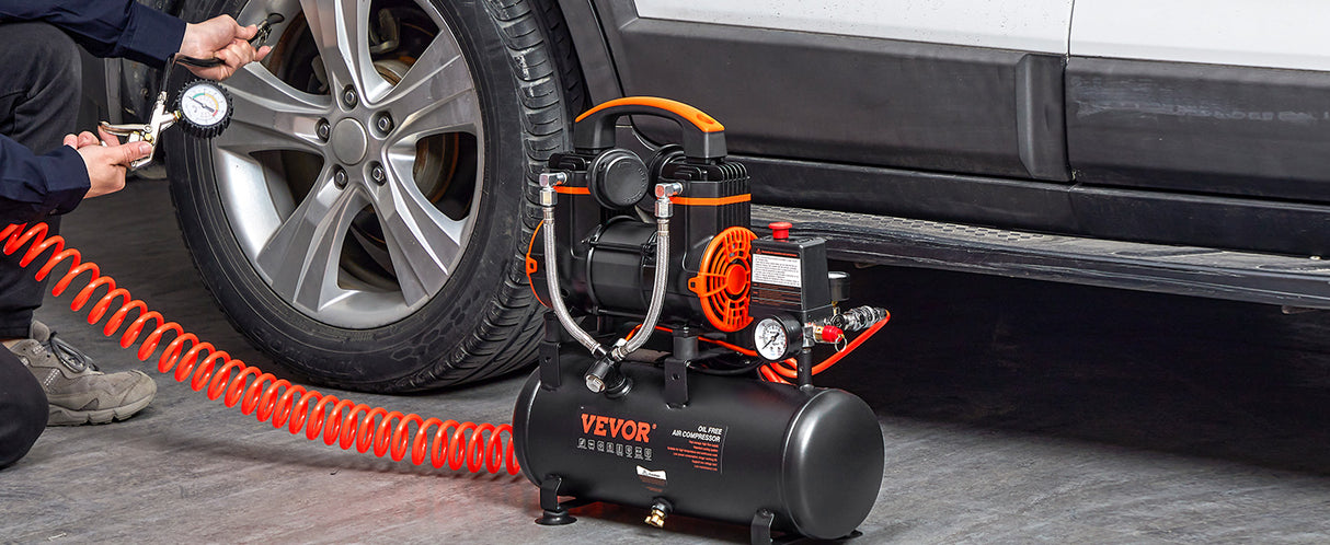 Compresor de aire portátil SucceBuy 900W 1450W 1800W silencioso sin aceite, bomba de inflado para neumáticos coche moto y herramientas