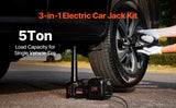 Gato de tijera eléctrico 5T 12V SucceBuy con llave de impacto, compresor de aire y luz LED, kit completo para coche SUV y camión