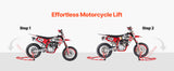 Soporte Elevador para Motocicleta SucceBuy 850 lb – Caballete Delantero y Trasero con Horquilla Doble y Soporte Basculante